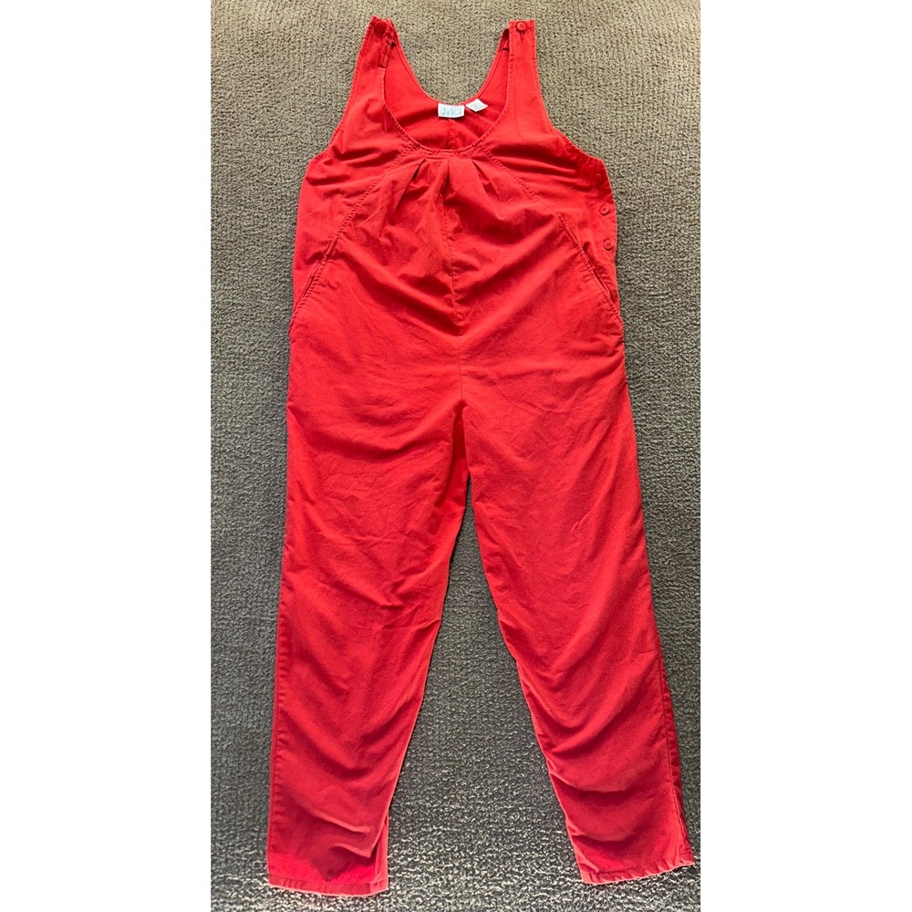Gitano Ma Vintage Red Maternity Overalls Cotton Blend Bib Jumpsuit Womens L